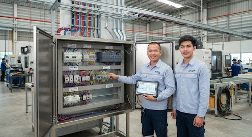 งานปรับปรุงระบบไฟฟ้าและตู้ควบคุม
